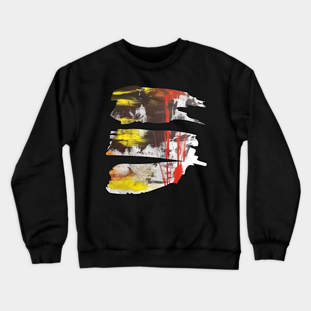 Modern Abstract Tees_ Red, Yellow, Black Crewneck Sweatshirt by v_art9